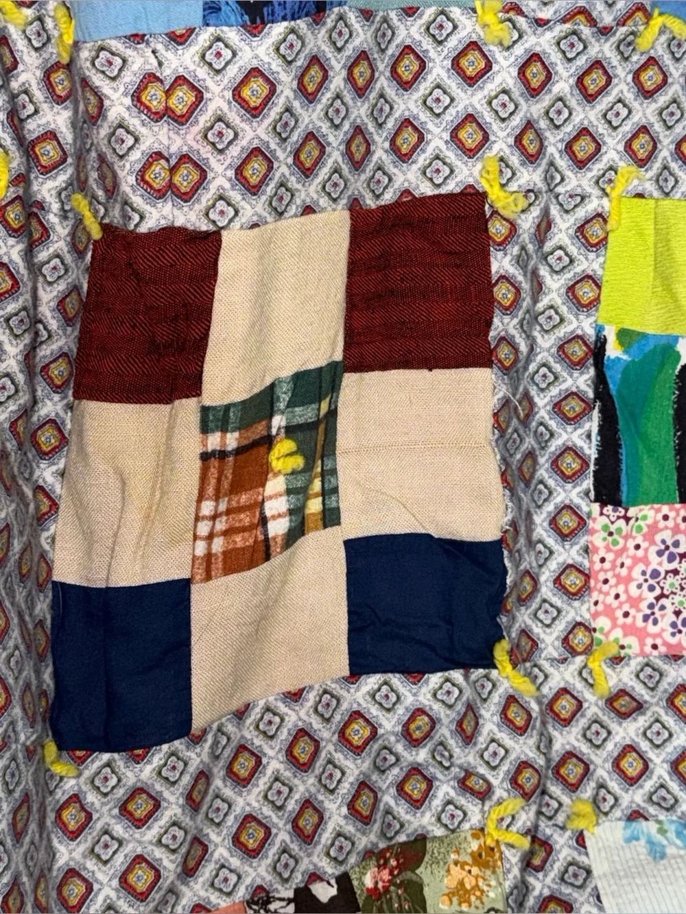 Handmade Multicolor Patchwork Quilt Throw Cozy Living Accent 85